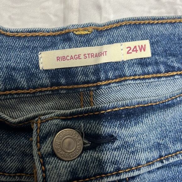 NWOT Levi’s Ribcage Straight Ankle Jeans Button Fly Closure 24W Plus Size 3XL - Picture 2 of 5